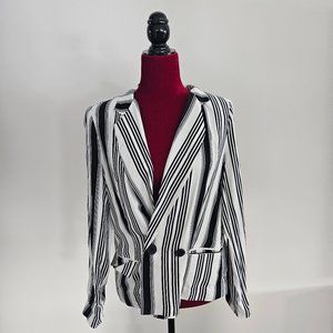 Forever 21 Pinstripe Black and White Blazer Jacket Size Small (S)